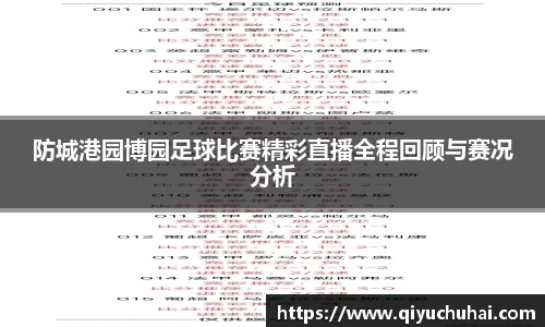 防城港园博园足球比赛精彩直播全程回顾与赛况分析